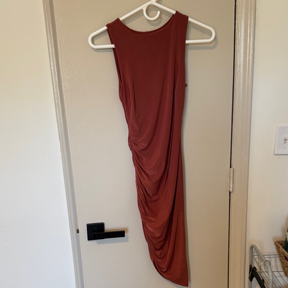 Windsor Elegant Rust Sleeveless Dress